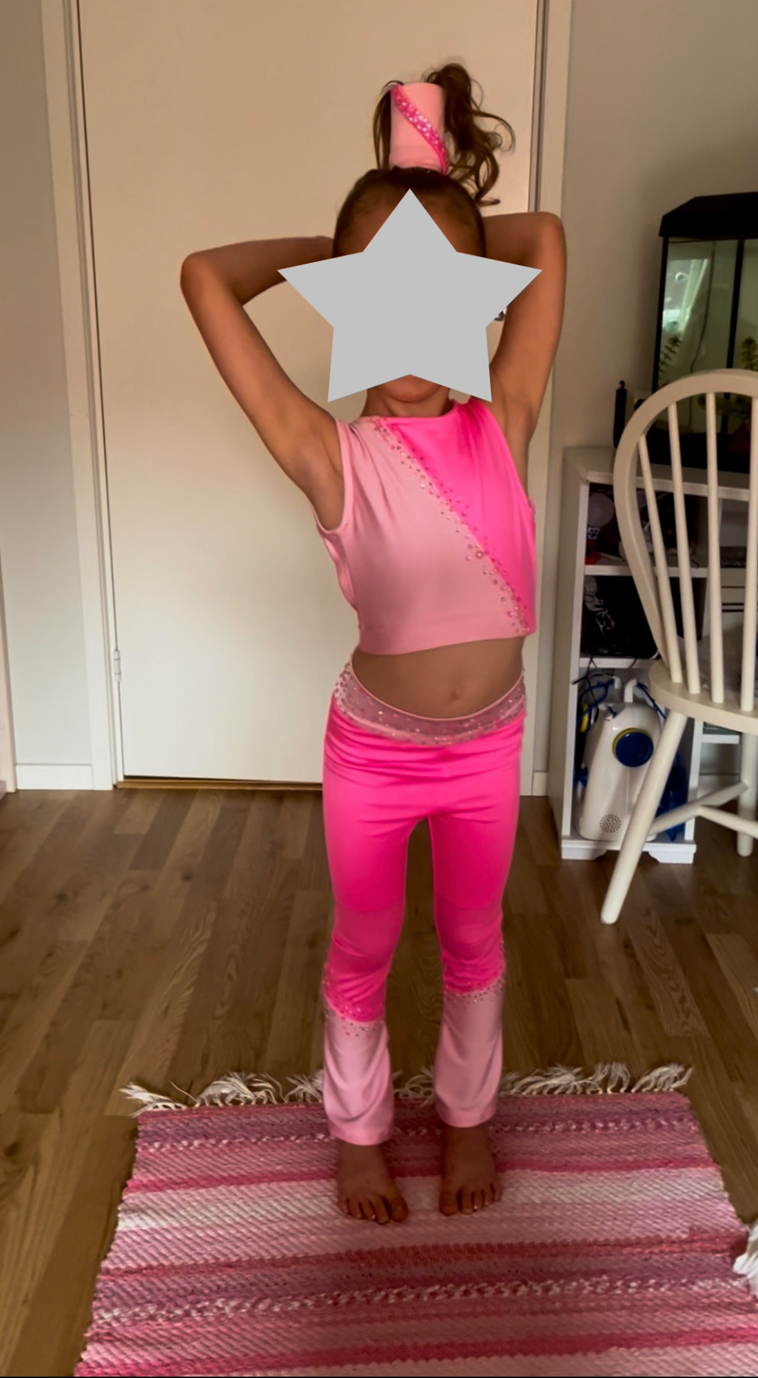 Liten rosa disco dräkt 